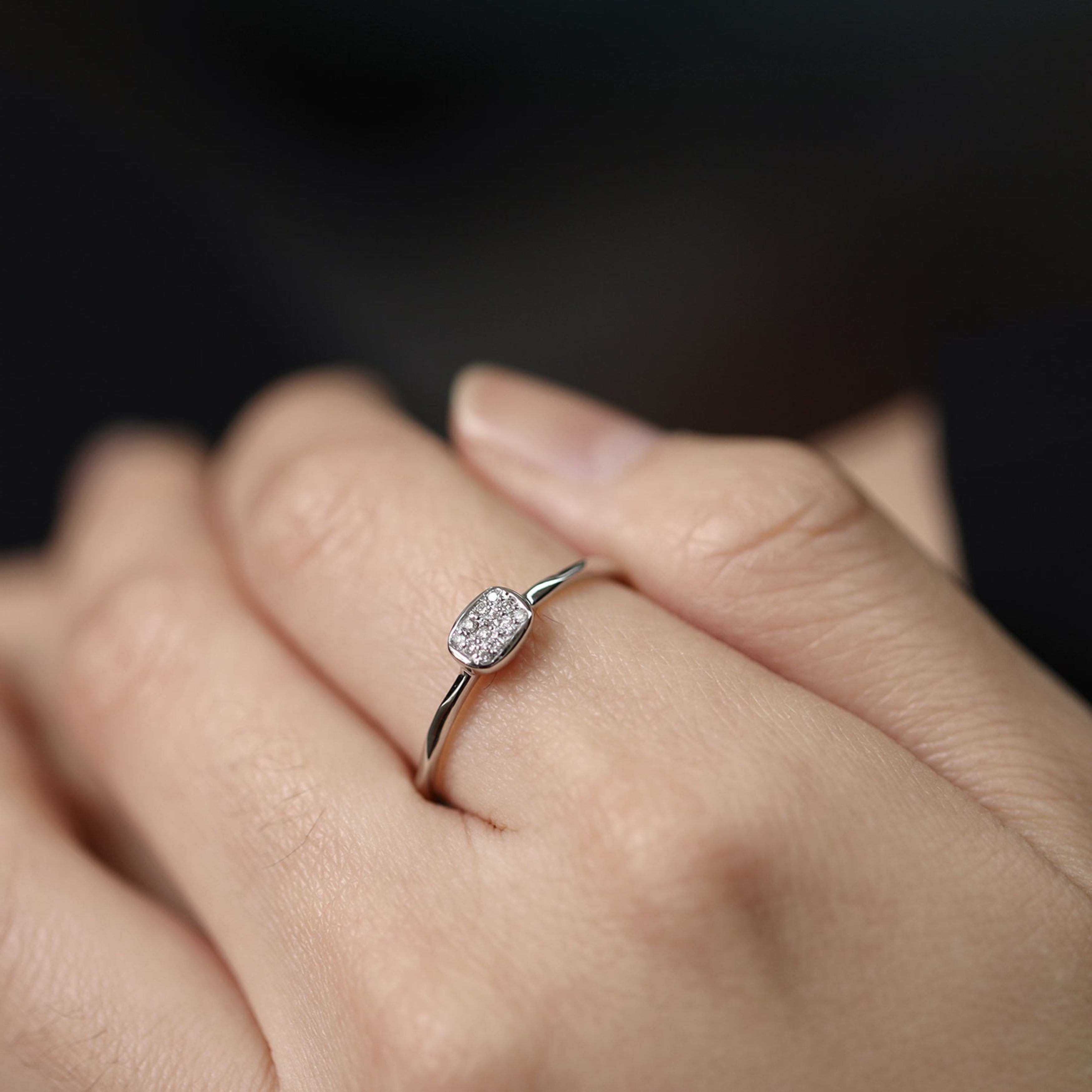 14K Gold Natural Pave Diamond Cluster Ring Natural Diamond