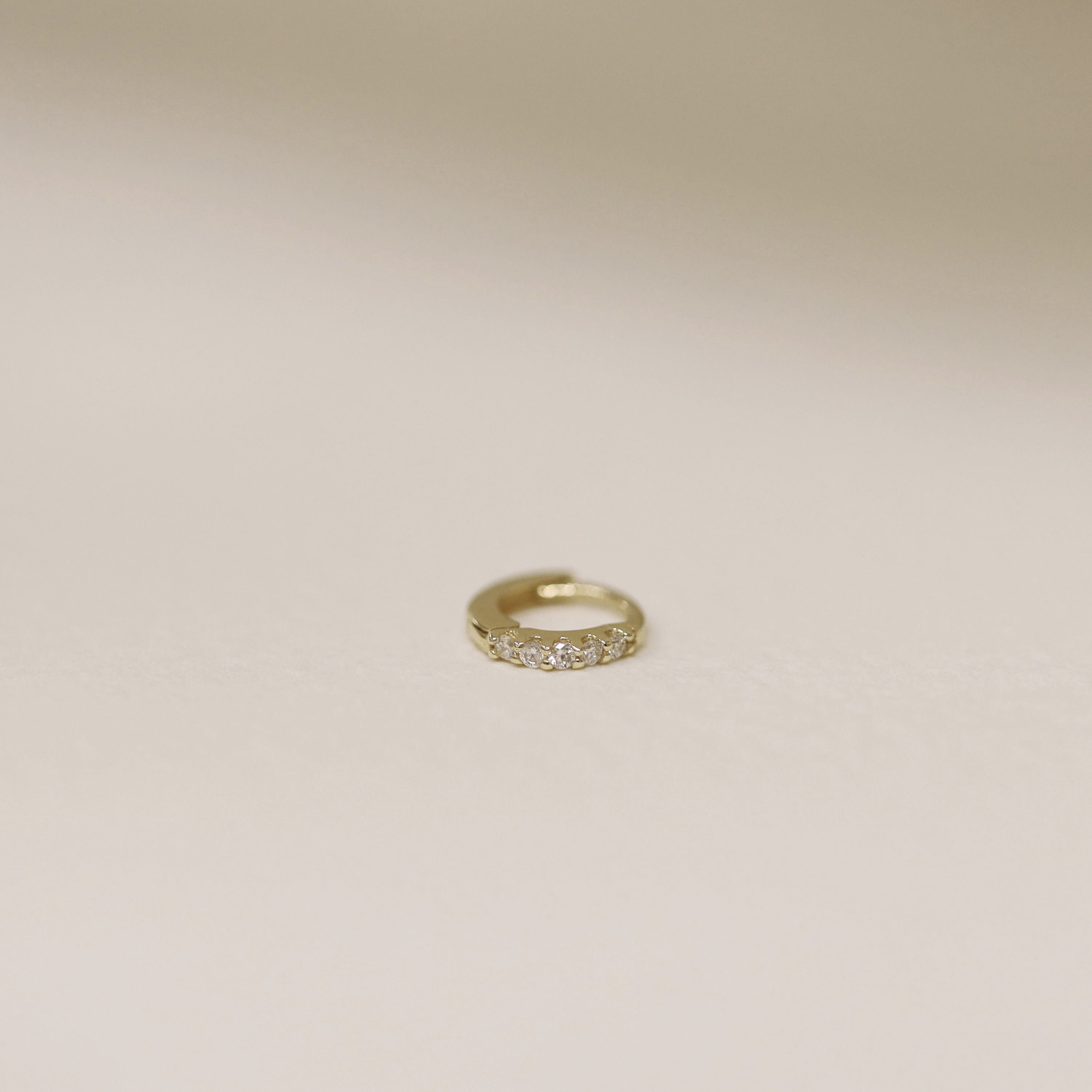 Simple Petite Diamond Helix Huggie Earrings Lab-Grown Diamond