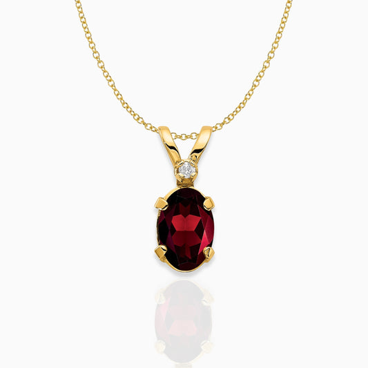 Oval Garnet Solitaire Pendant Necklace 14k Yellow Gold Birthstone Karat Designs