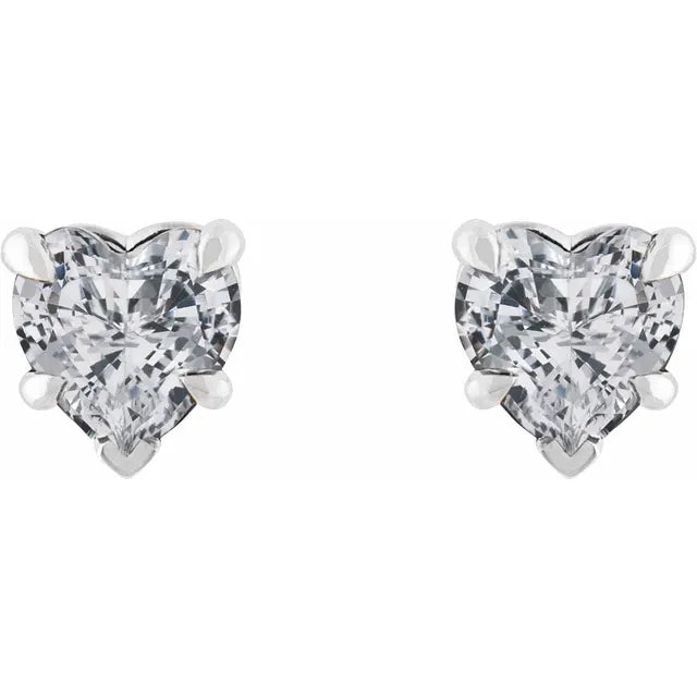 Heart Shaped Lab Diamond Earrings Lab-Grown Diamond Karat Designs