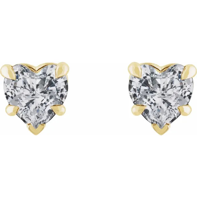 Heart Shaped Lab Diamond Earrings Lab-Grown Diamond Karat Designs