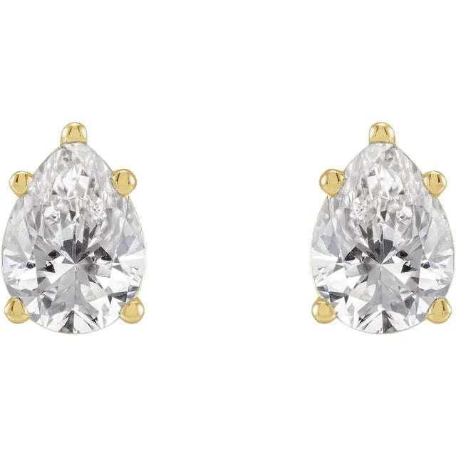 Pear Shaped Lab-Grown Diamond Stud Earrings Lab-Grown Diamond Karat Designs