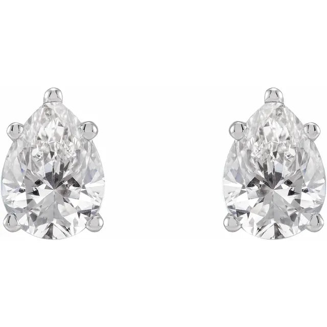 Pear Shaped Lab-Grown Diamond Stud Earrings Lab-Grown Diamond Karat Designs