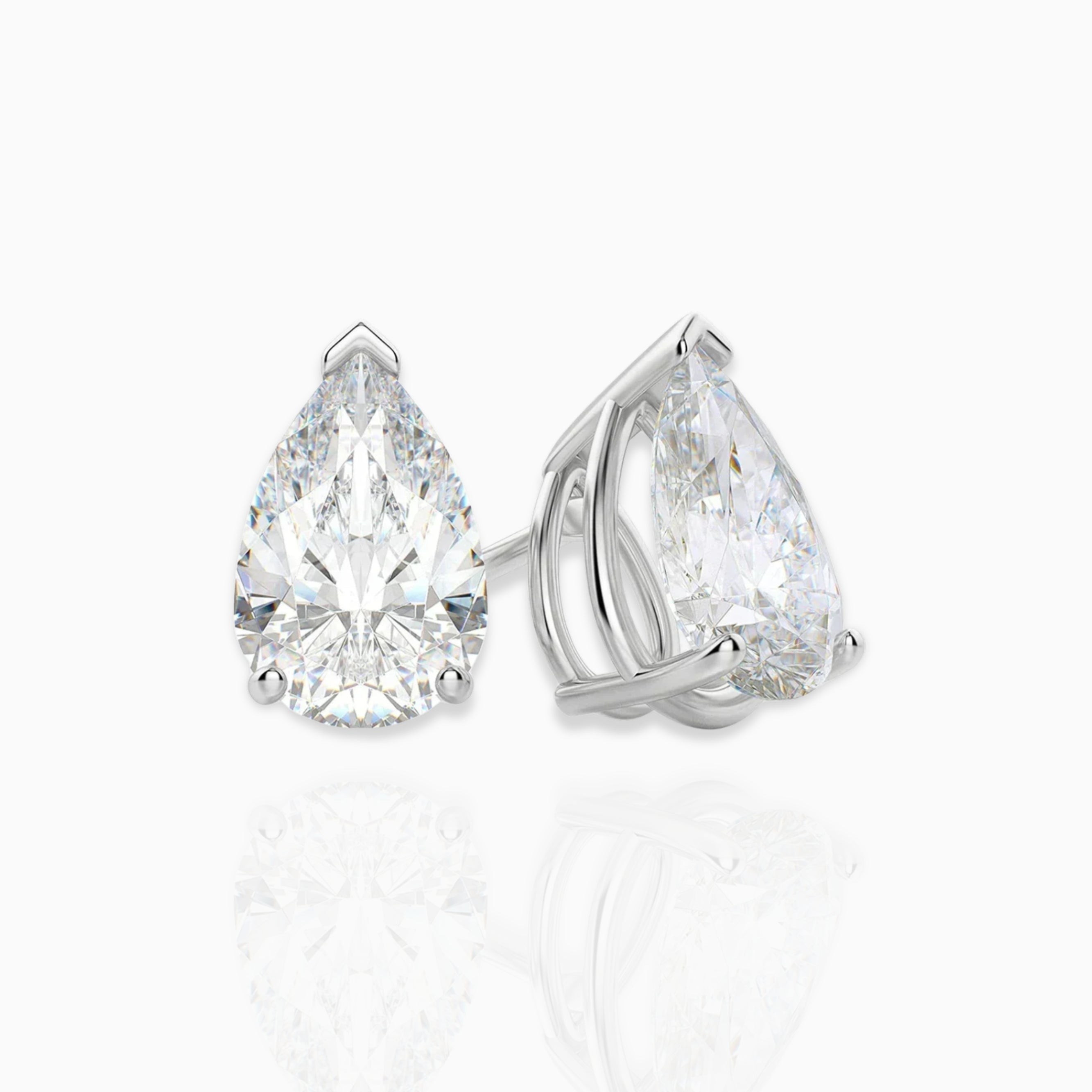 Moissanite Pear Cut Stud Earrings Moissanite