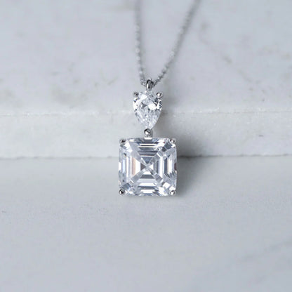 Asscher Cut Moissanite Pendant Necklace Moissanite Karat Designs