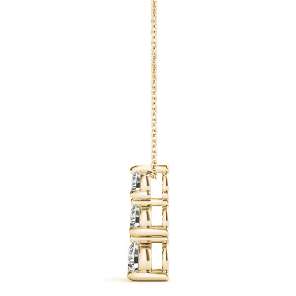 Three Stone Diamond Pendant Necklace Lab-Grown Diamond Karat Designs