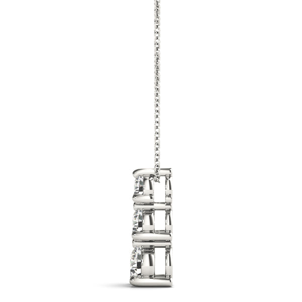 Three Stone Diamond Pendant Necklace Lab-Grown Diamond Karat Designs