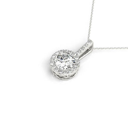 Halo Pendant Necklace Lab-Grown Diamond Karat Designs