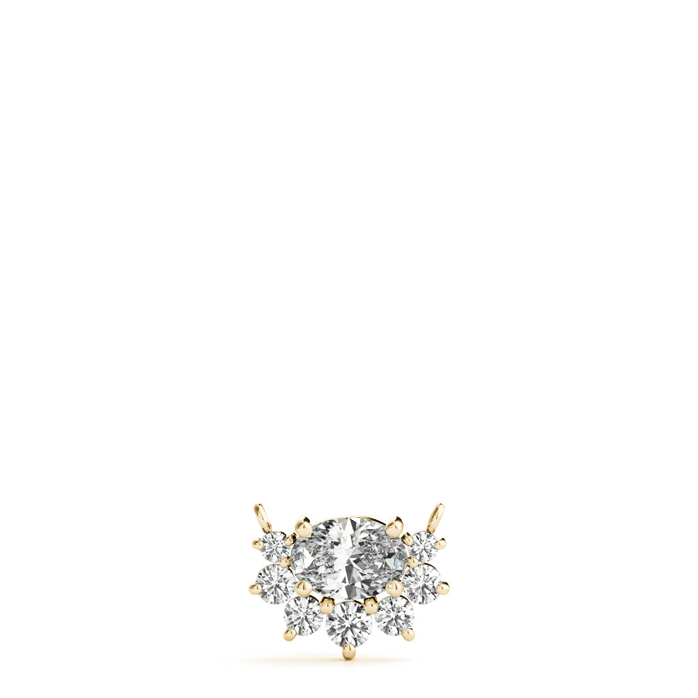 Half Halo Oval Diamond Necklace Lab-Grown Diamond Karat Designs