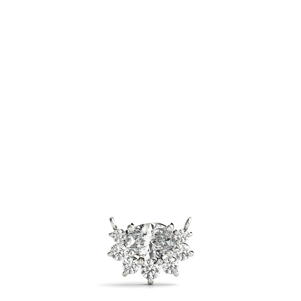 Half Halo Oval Diamond Necklace Lab-Grown Diamond Karat Designs