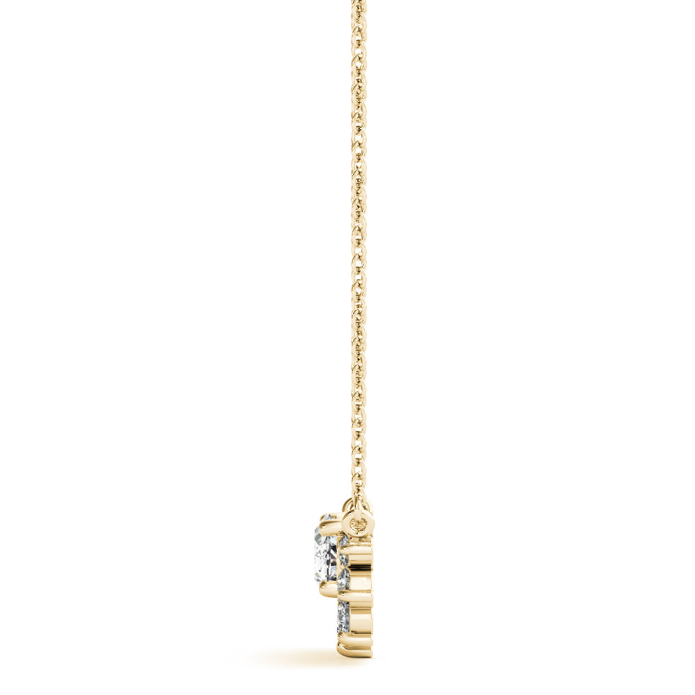 Half Halo Oval Diamond Necklace Lab-Grown Diamond Karat Designs