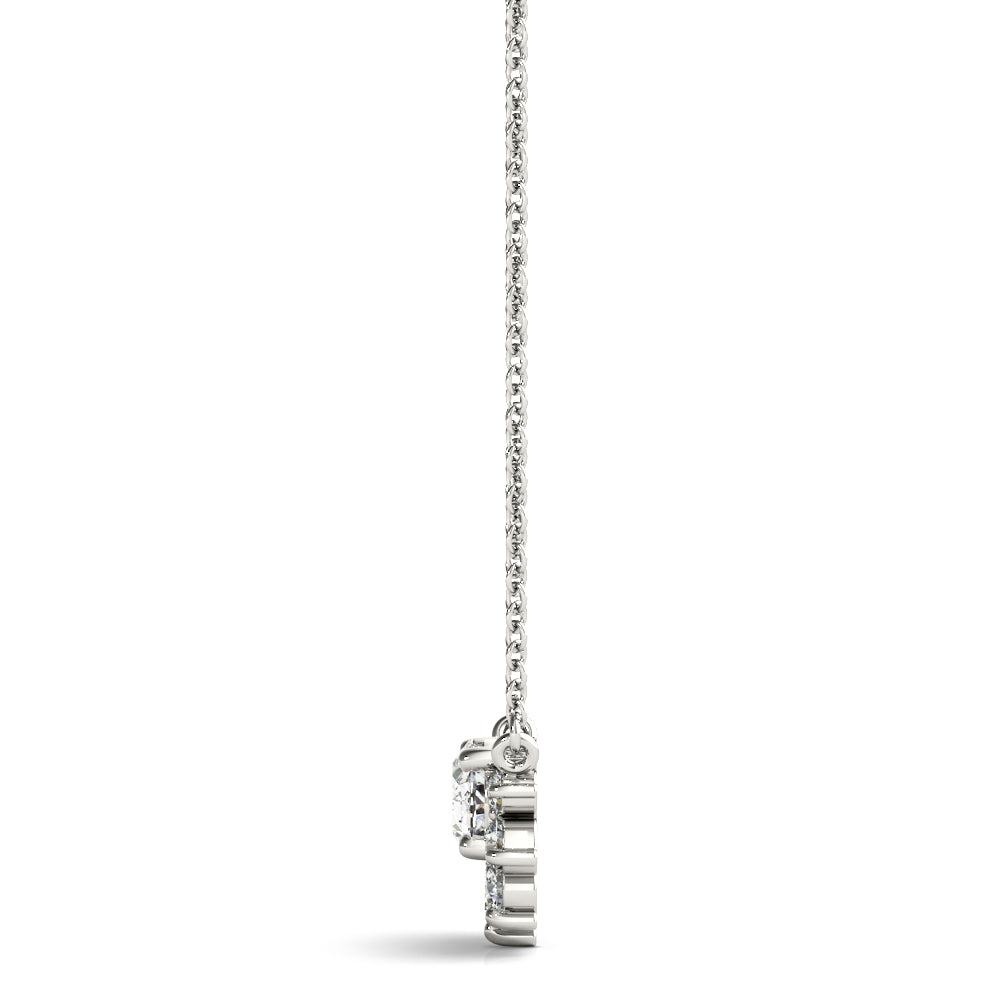 Half Halo Oval Diamond Necklace Lab-Grown Diamond Karat Designs