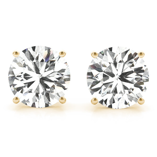 Round Lab-Grown Diamond Stud Earrings 14k Yellow Gold Lab-Grown Diamond Karat Designs