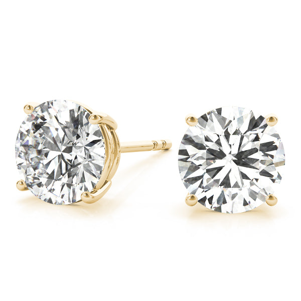 Round Lab-Grown Diamond Stud Earrings Lab-Grown Diamond Karat Designs