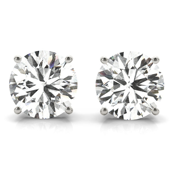Round Lab-Grown Diamond Stud Earrings 14k White Gold Lab-Grown Diamond Karat Designs