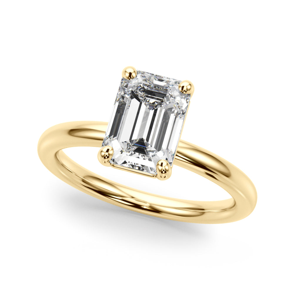 Emerald Cut Solitaire Engagement Ring Lab-Grown Diamond Karat Designs