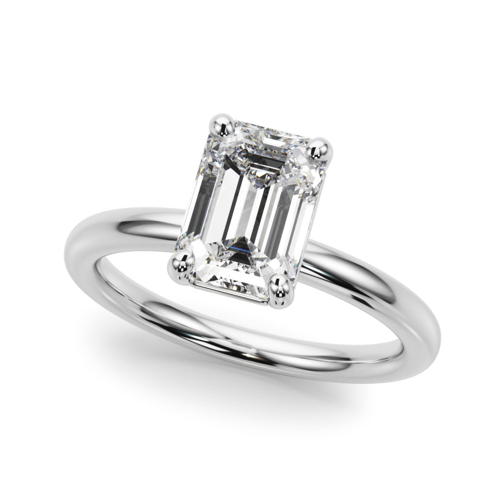 Emerald Cut Solitaire Engagement Ring Lab-Grown Diamond Karat Designs
