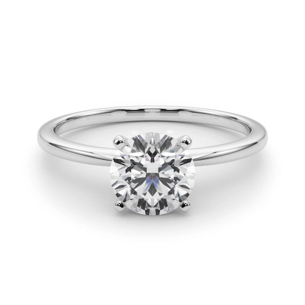 Round Solitaire Lab Diamond Engagement Ring 14k White Gold Lab-Grown Diamond Karat Designs