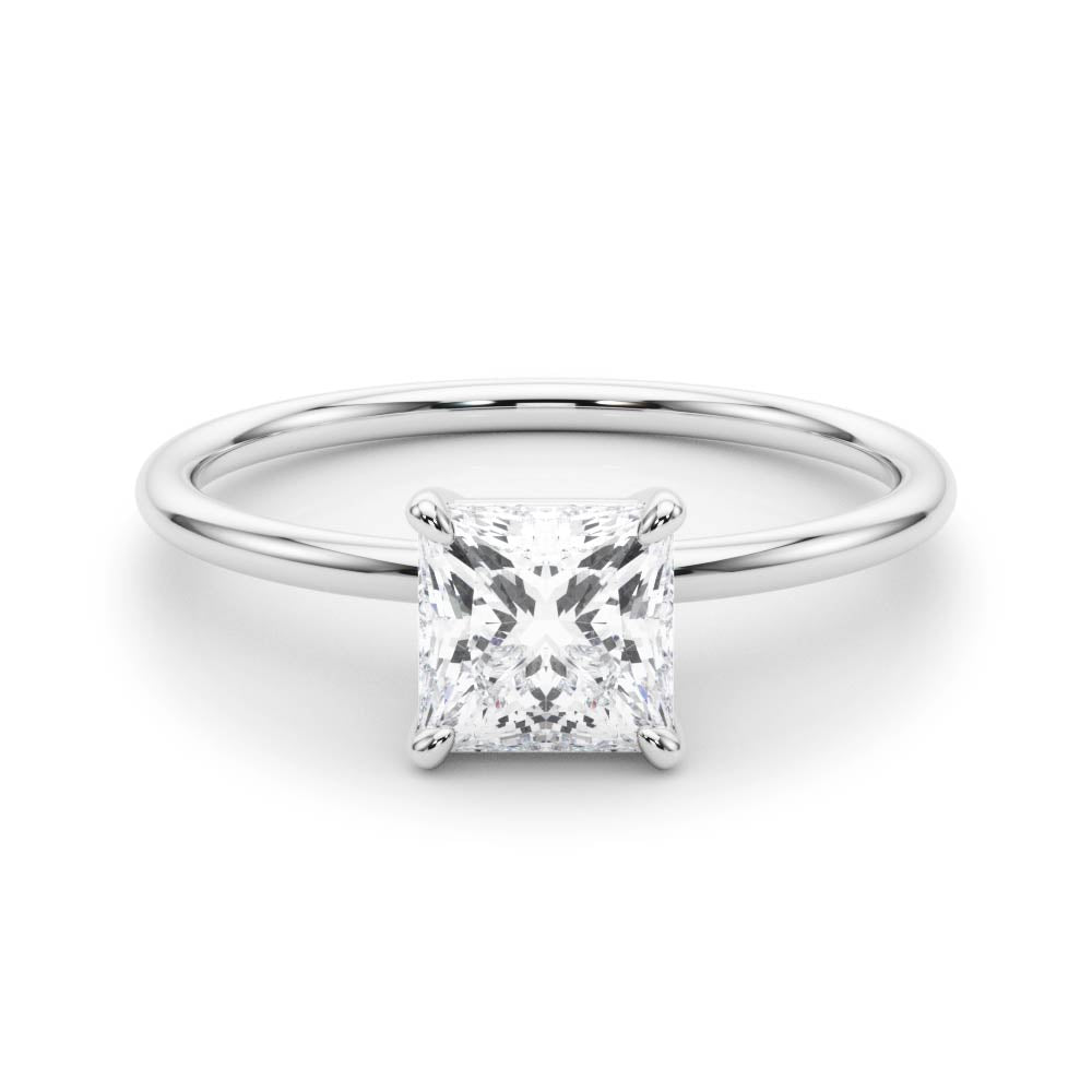 Princess Lab Diamond Engagement Ring 14k White Gold 1.00ct | 5.5mm Lab-Grown Diamond Karat Designs