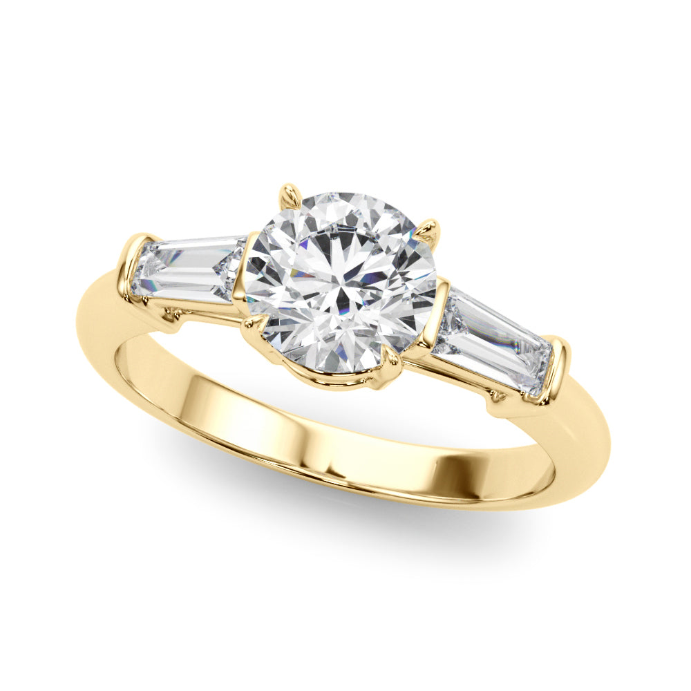 Tapered Baguette Three Stone Lab Diamond Wedding Ring Lab-Grown Diamond Karat Designs