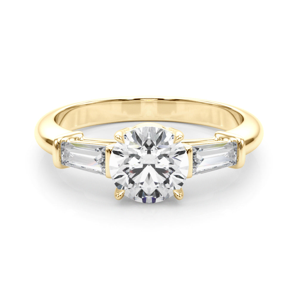 Tapered Baguette Three Stone Lab Diamond Wedding Ring 14k Yellow Gold 1.00ct | 6.5 mm Lab-Grown Diamond Karat Designs