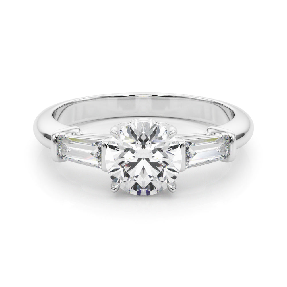 Tapered Baguette Three Stone Lab Diamond Wedding Ring 14k White Gold 1.00ct | 6.5 mm Lab-Grown Diamond Karat Designs