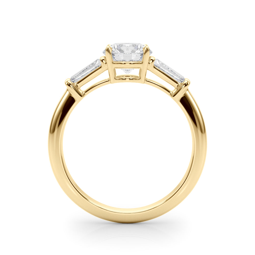 Tapered Baguette Three Stone Lab Diamond Wedding Ring Lab-Grown Diamond Karat Designs