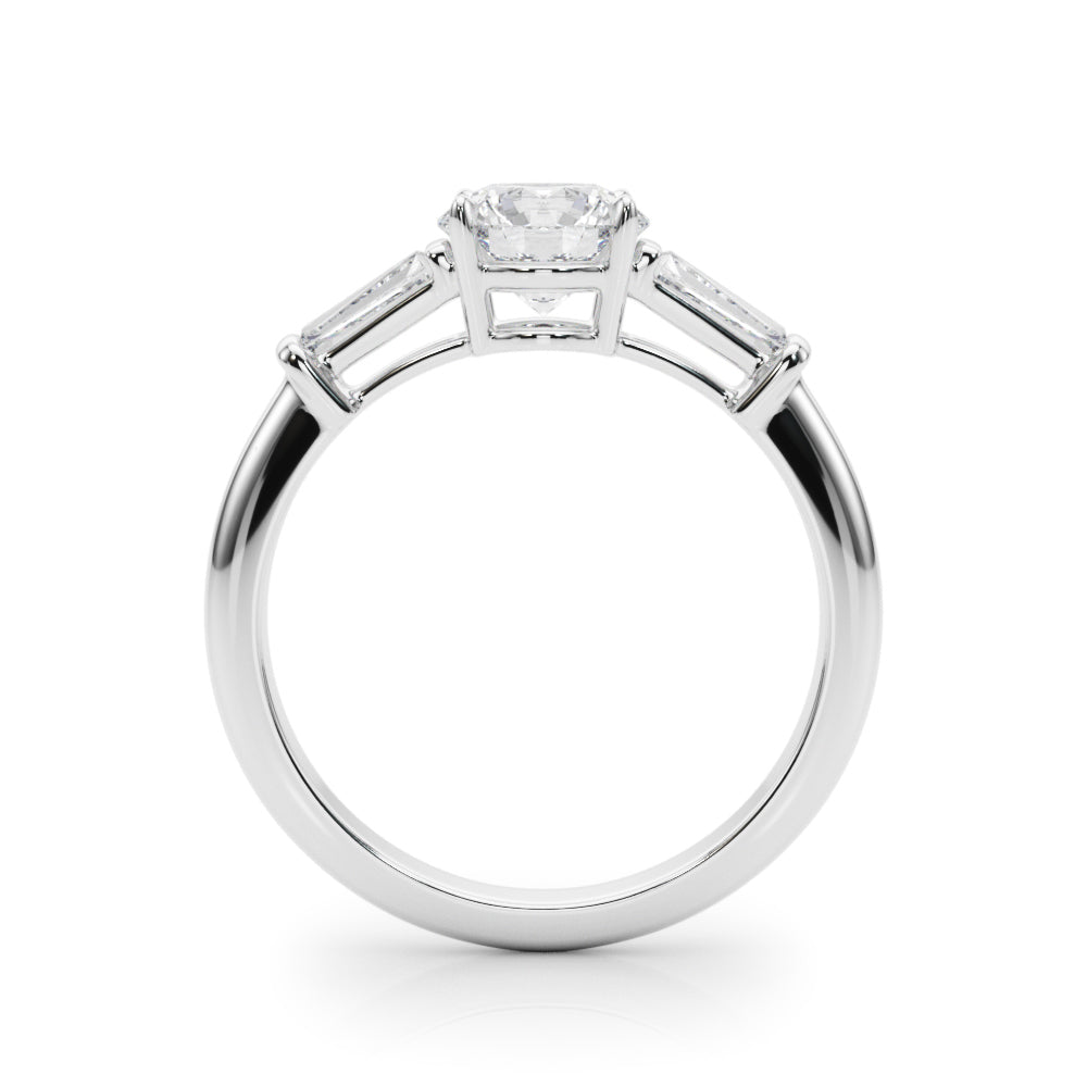 Tapered Baguette Three Stone Lab Diamond Wedding Ring Lab-Grown Diamond Karat Designs
