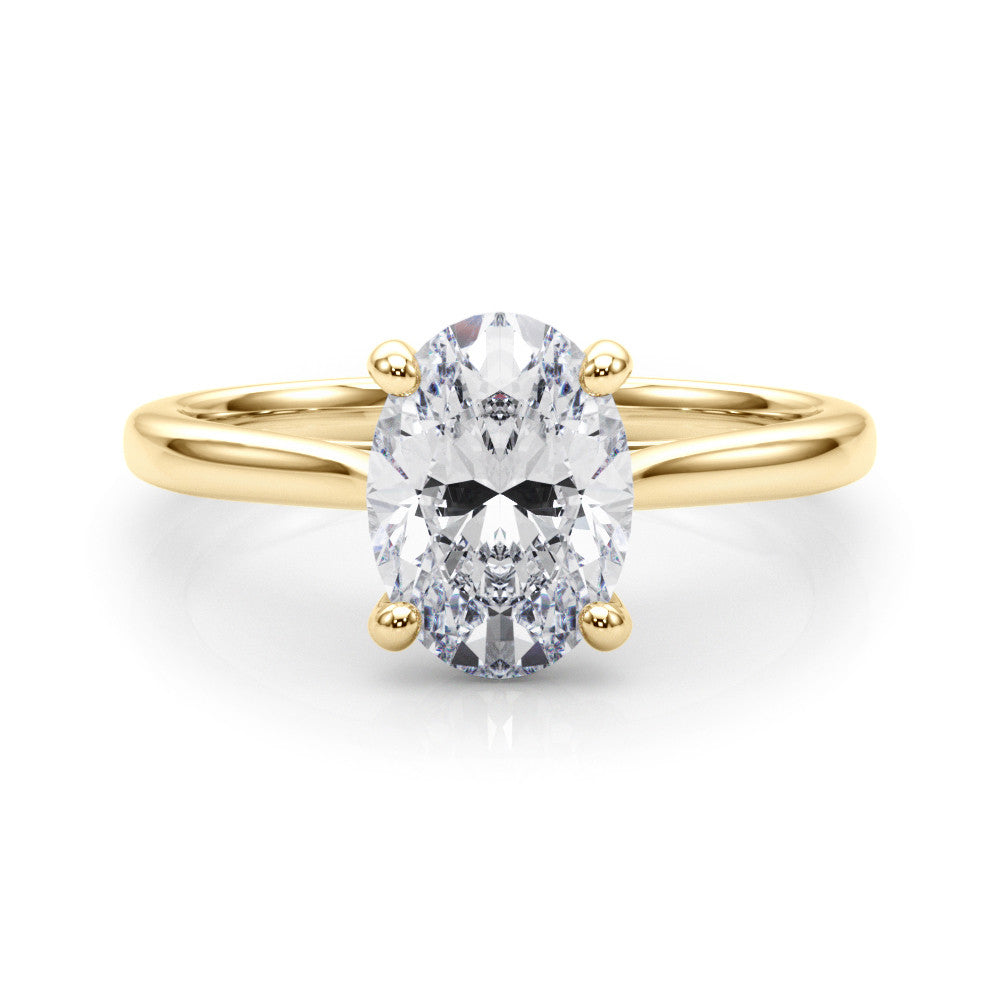 Oval Diamond Solitaire Engagement Ring 14k Yellow Gold 1.00ct | 8x6mm Lab-Grown Diamond