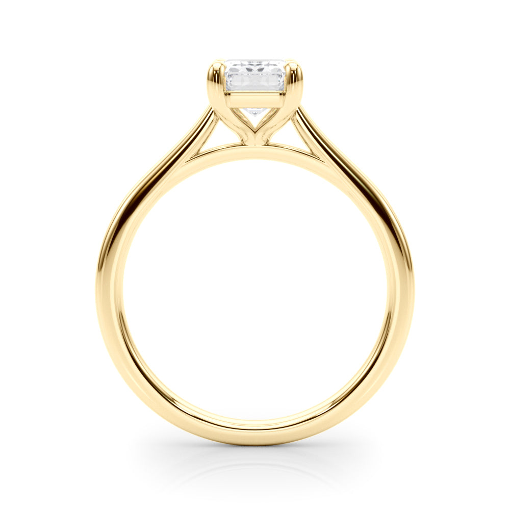 Emerald Cut Diamond Cathedral Engagement Ring Lab-Grown Diamond Karat Designs