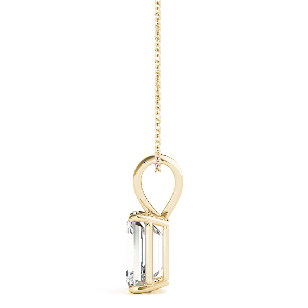 Emerald Cut Diamond Solitaire Pendant Necklace Lab-Grown Diamond Karat Designs