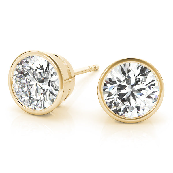 Bezel Set Diamond Earrings Lab-Grown Diamond Karat Designs