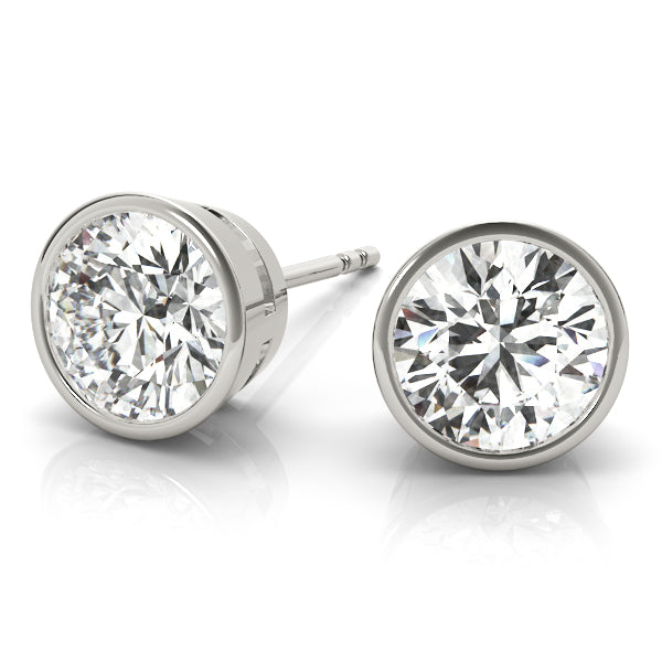 Bezel Set Diamond Earrings Lab-Grown Diamond Karat Designs