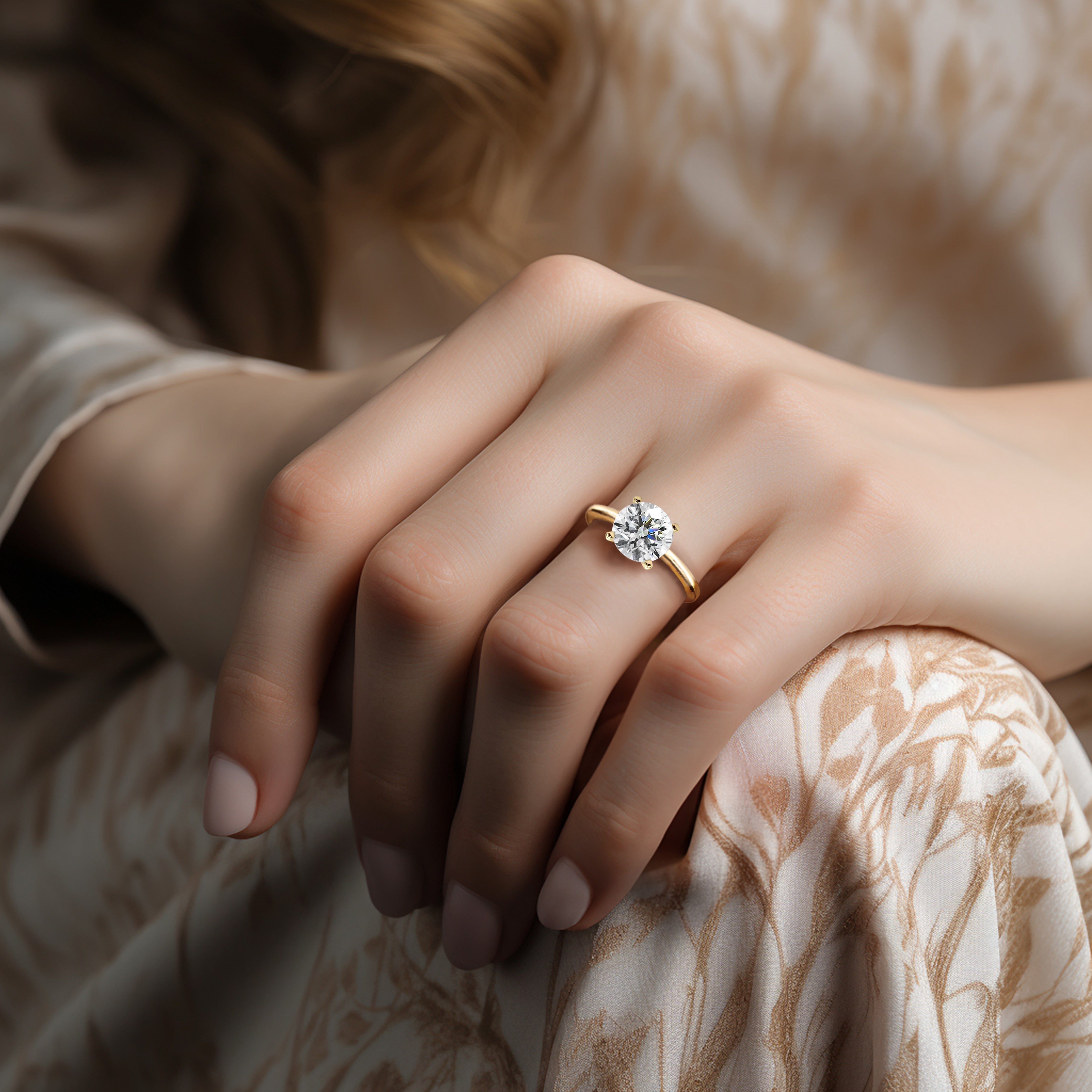 Round Solitaire Lab Diamond Engagement Ring Lab-Grown Diamond Karat Designs