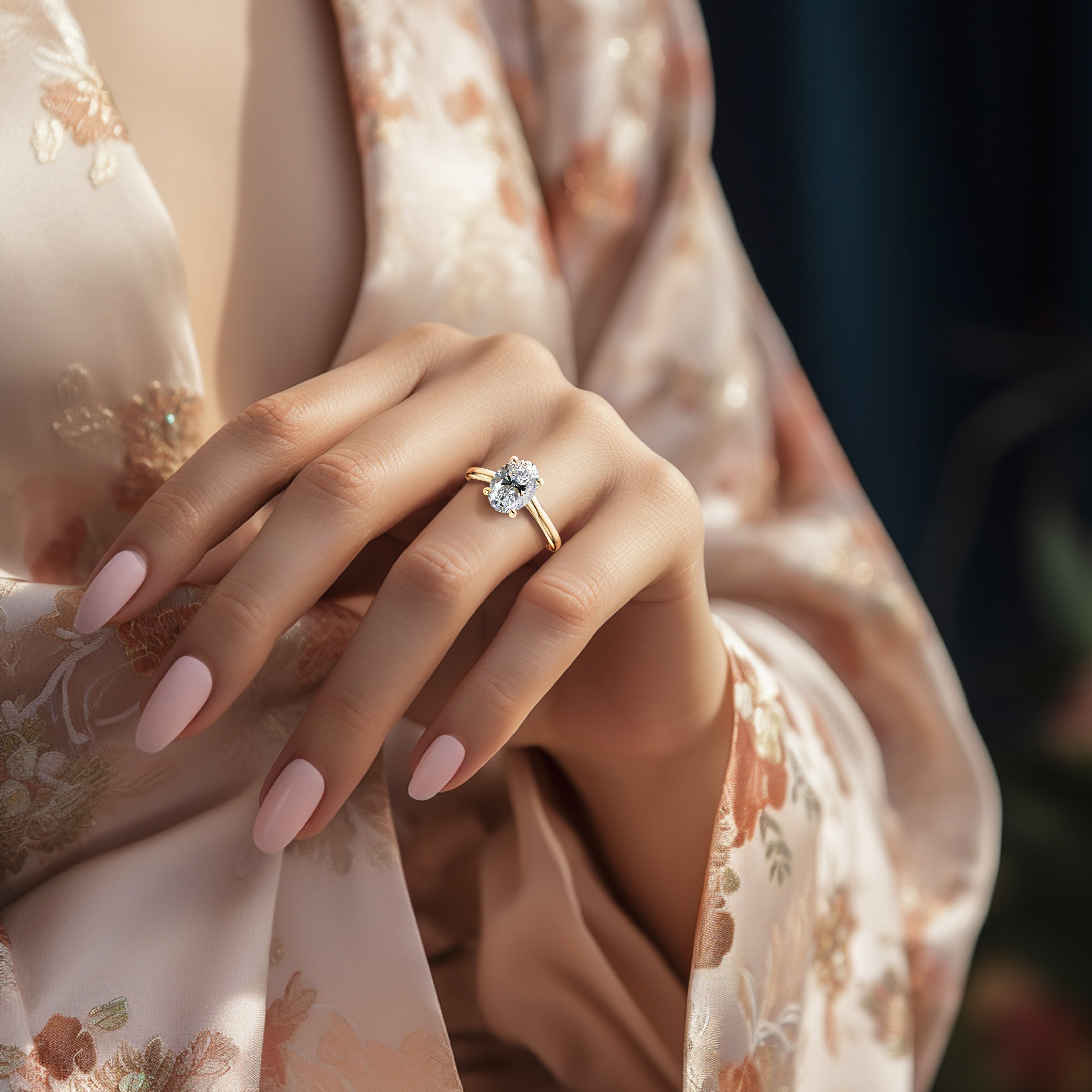 Oval Diamond Solitaire Engagement Ring Lab-Grown Diamond