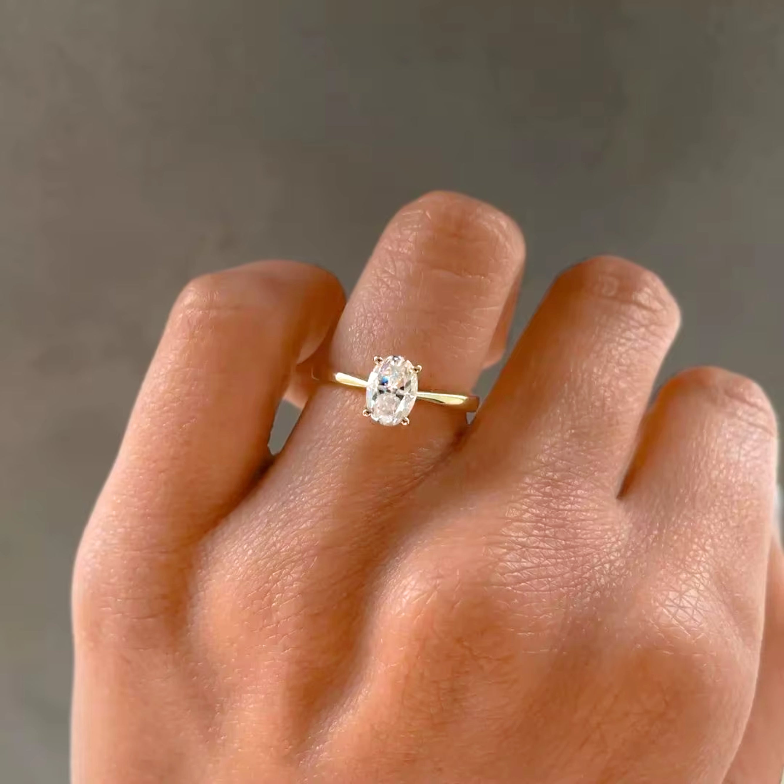 Oval Moissanite Solitaire Engagement Ring 3.50ct.tw Moissanite