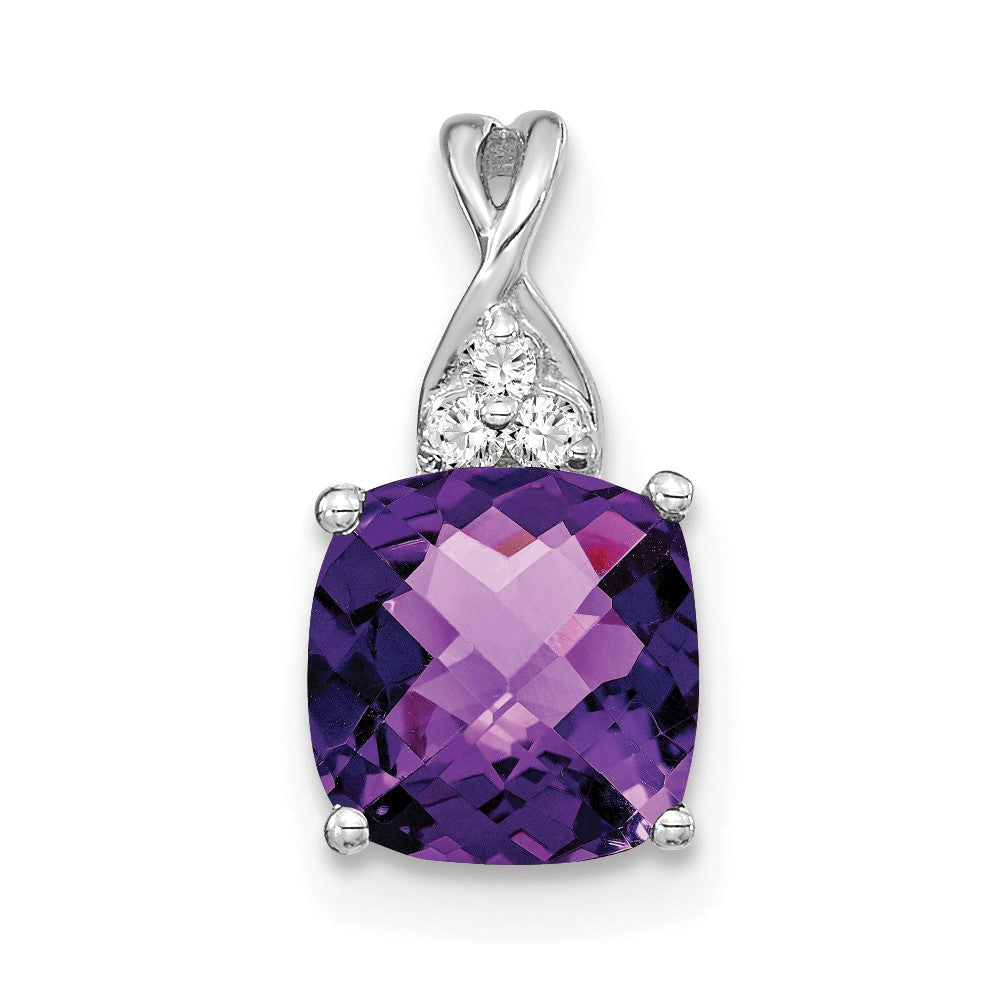 Cushion Amethyst February Birthstone Necklace Birthstone Karat Designs