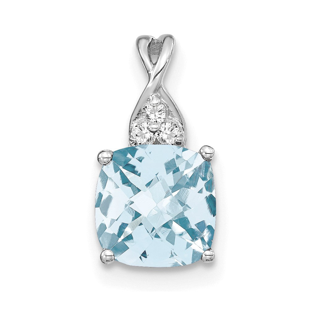 Cushion Aquamarine March Birthstone Necklace Birthstone Karat Designs