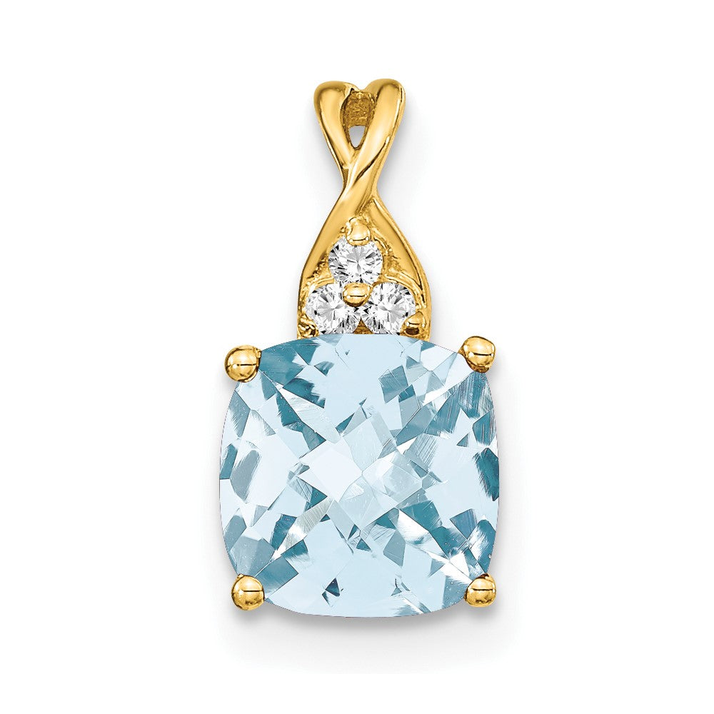 Cushion Aquamarine March Birthstone Necklace Birthstone Karat Designs