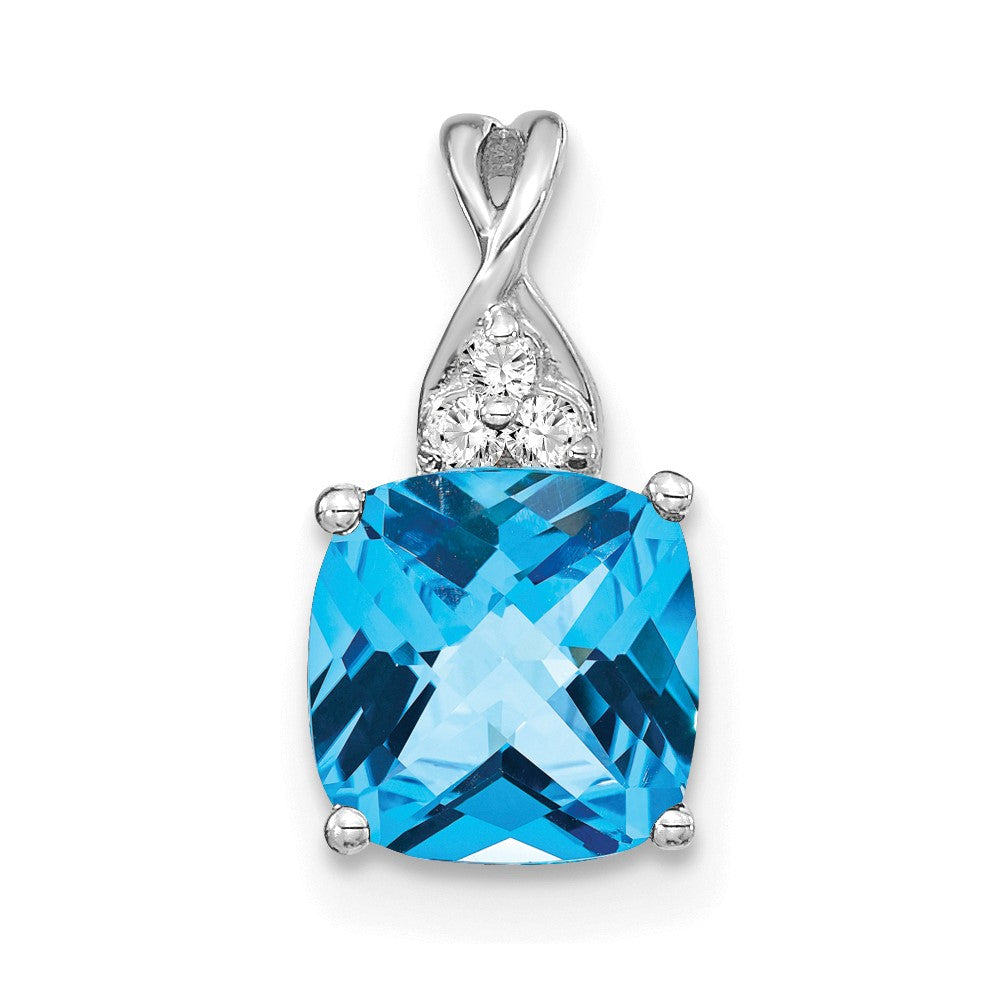 Cushion Swiss Blue Topaz December Birthstone Necklace Birthstone Karat Designs
