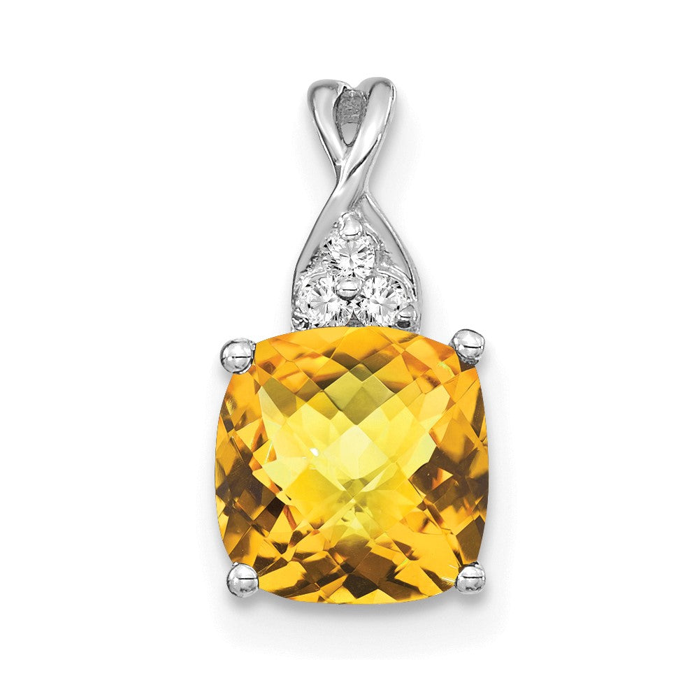 Cushion Citrine November Birthstone Necklace Birthstone Karat Designs