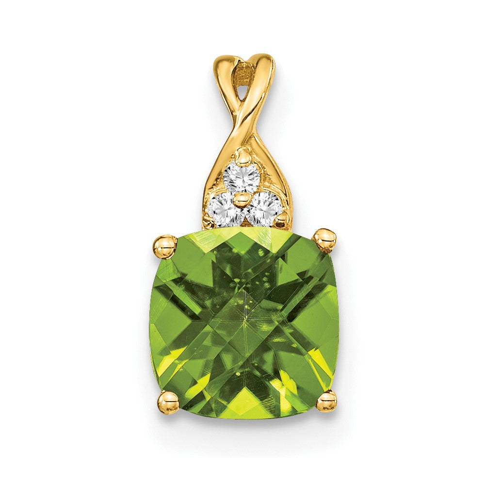 Cushion Peridot August Birthstone Necklace Birthstone Karat Designs