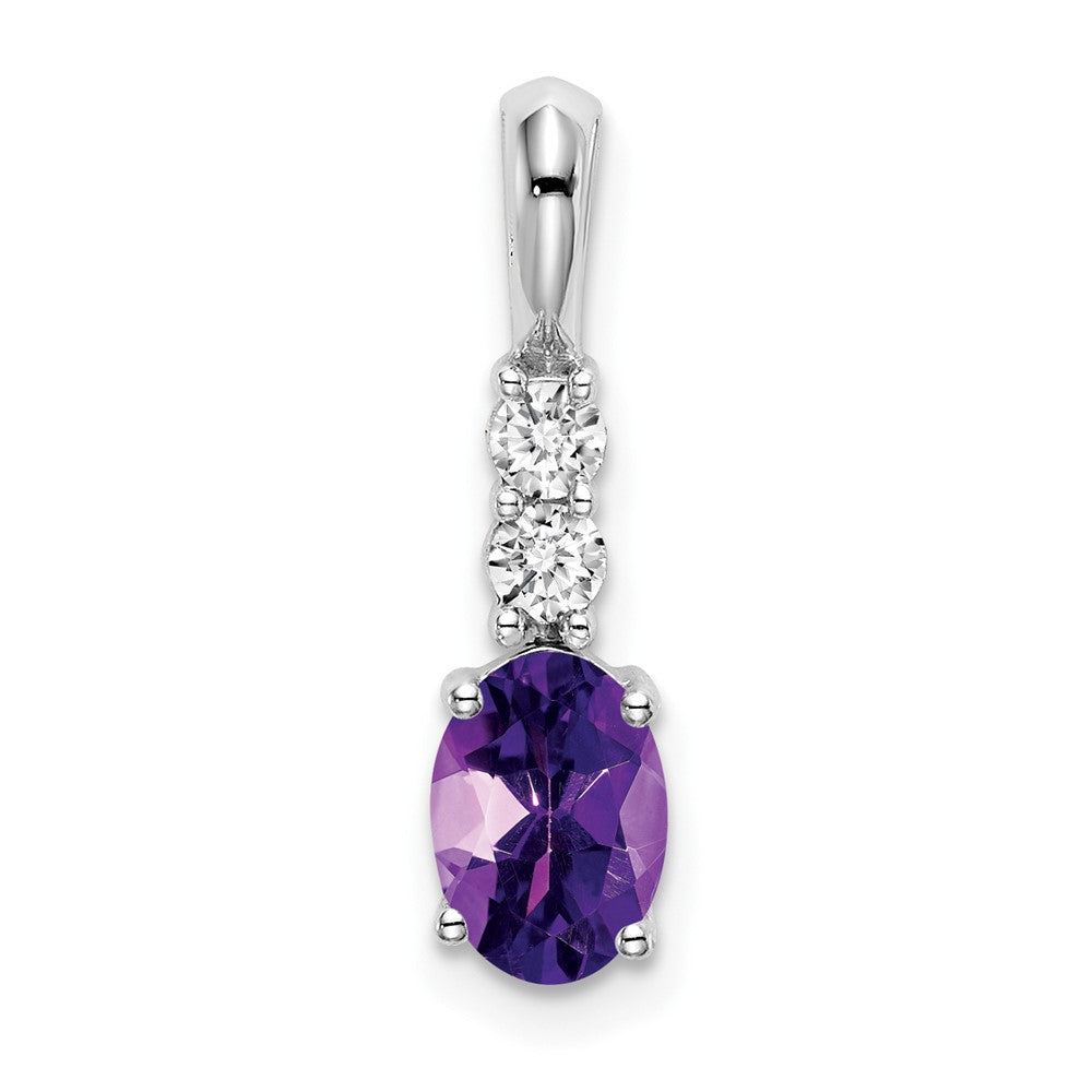 Oval Amethyst Drop Pendant Birthstone Karat Designs