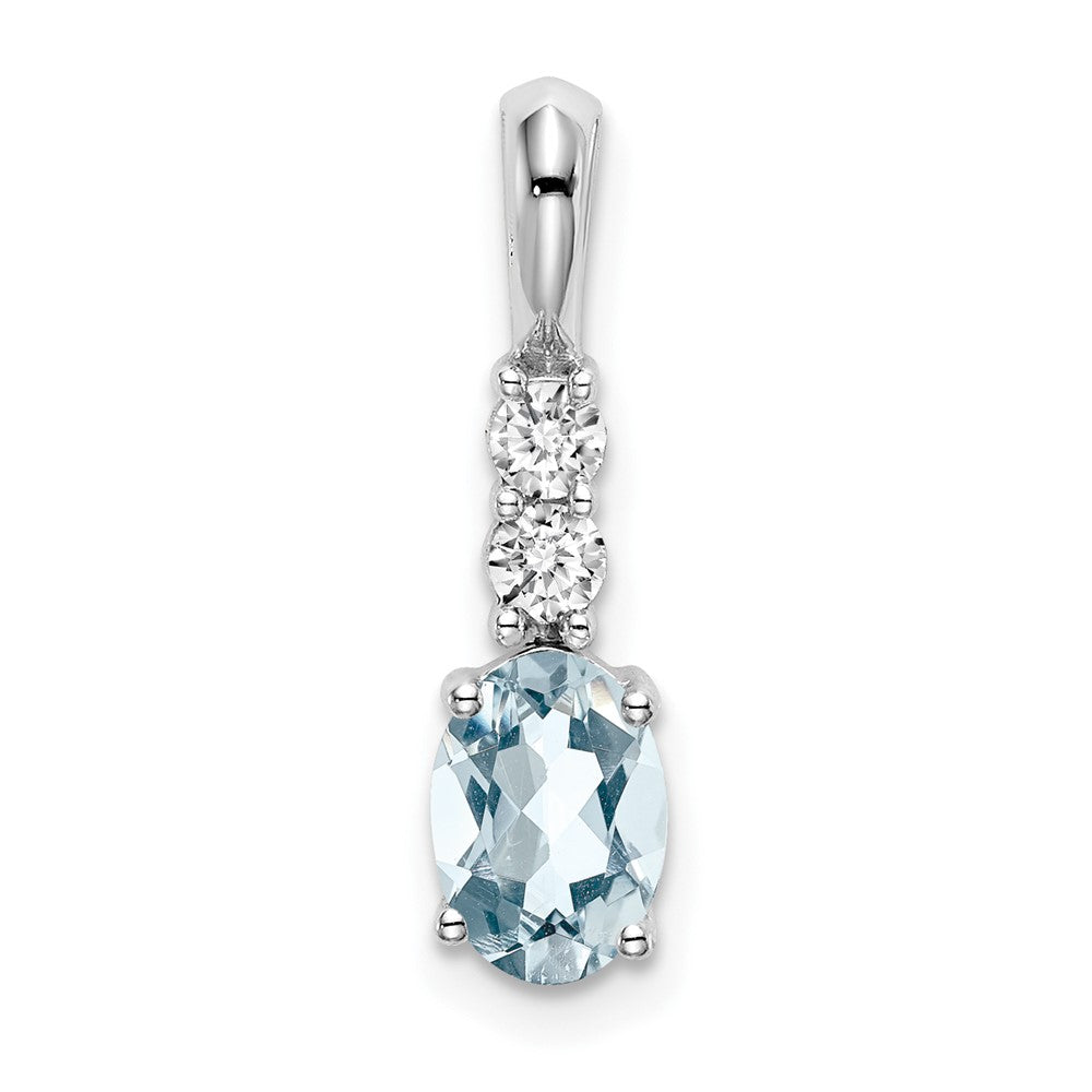 Oval Aquamarine Drop Pendant Birthstone Karat Designs