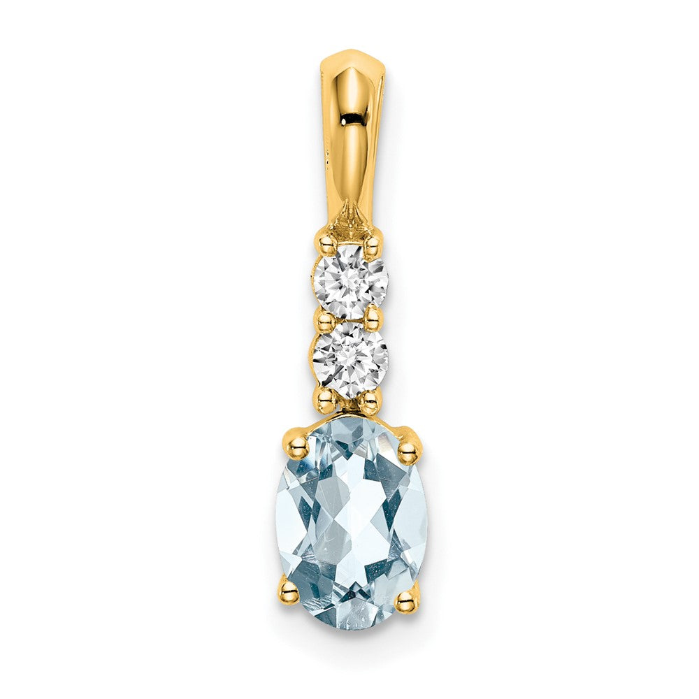 Oval Aquamarine Drop Pendant Birthstone Karat Designs