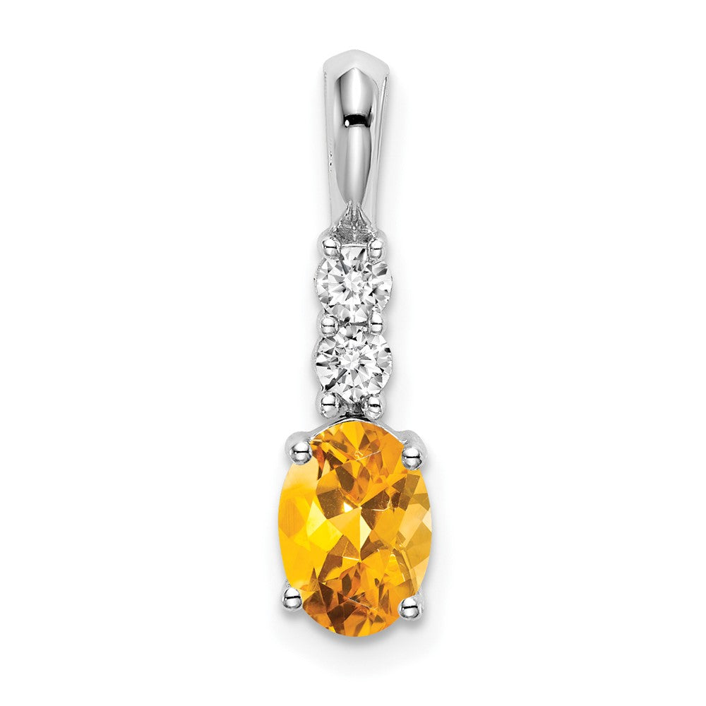 Oval Citrine Drop Pendant Birthstone Karat Designs