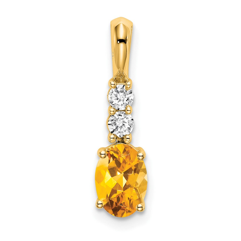 Oval Citrine Drop Pendant Birthstone Karat Designs