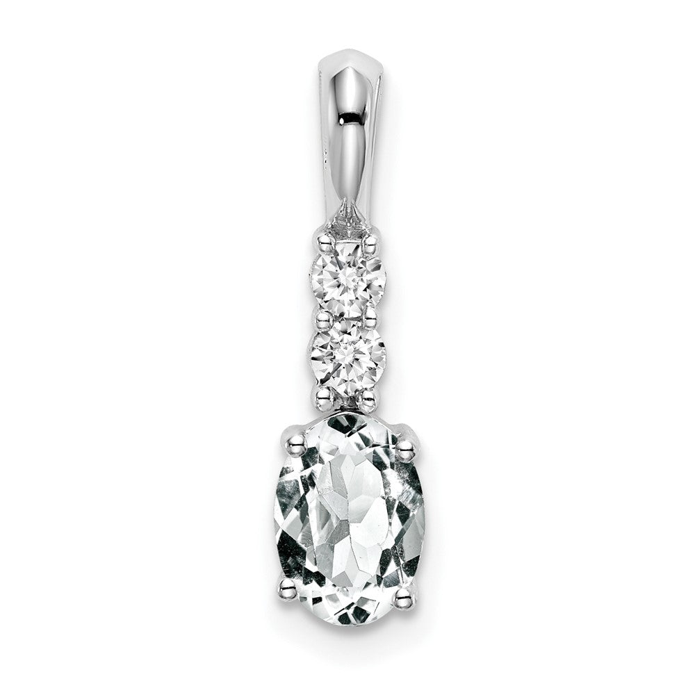 Oval White Topaz Drop Pendant Birthstone Karat Designs