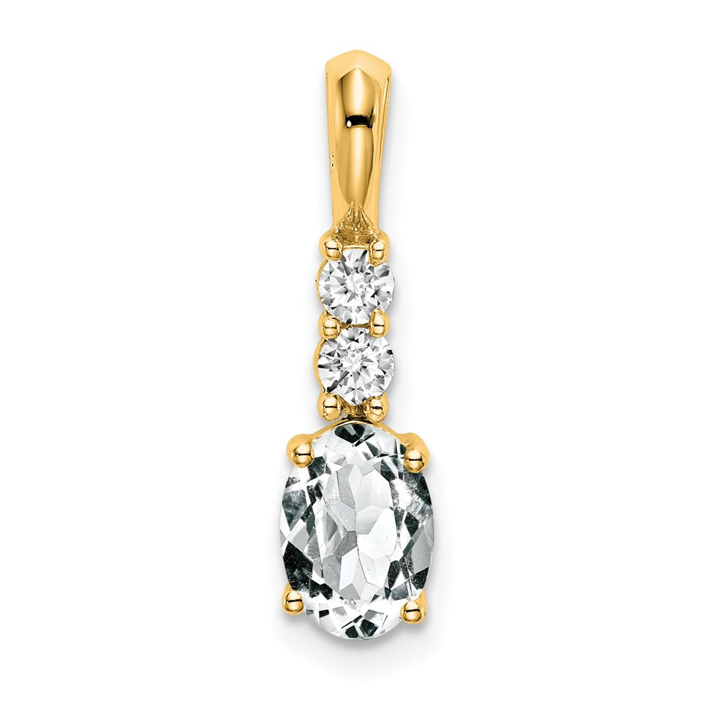 Oval White Topaz Drop Pendant Birthstone Karat Designs