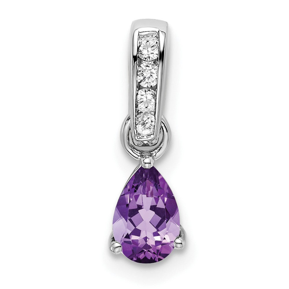 Pear Shaped Amethyst Drop Pendant Necklace Birthstone Karat Designs